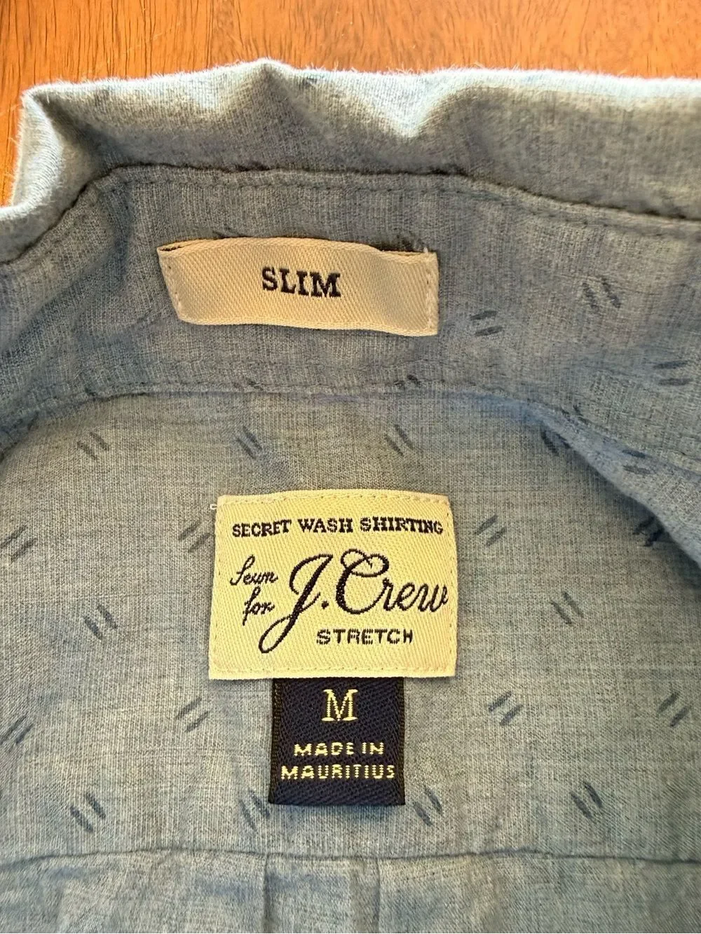 J. Crew Light Blue Button-Down with Subtle Dot Texture